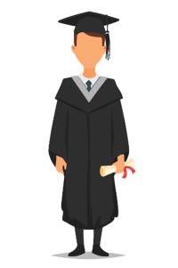 自製澳門大學學士工商管理學院（FBA)畢業袍  黑色方帽黑色流蘇 灰色v領披肩 畢業袍製造商DA150